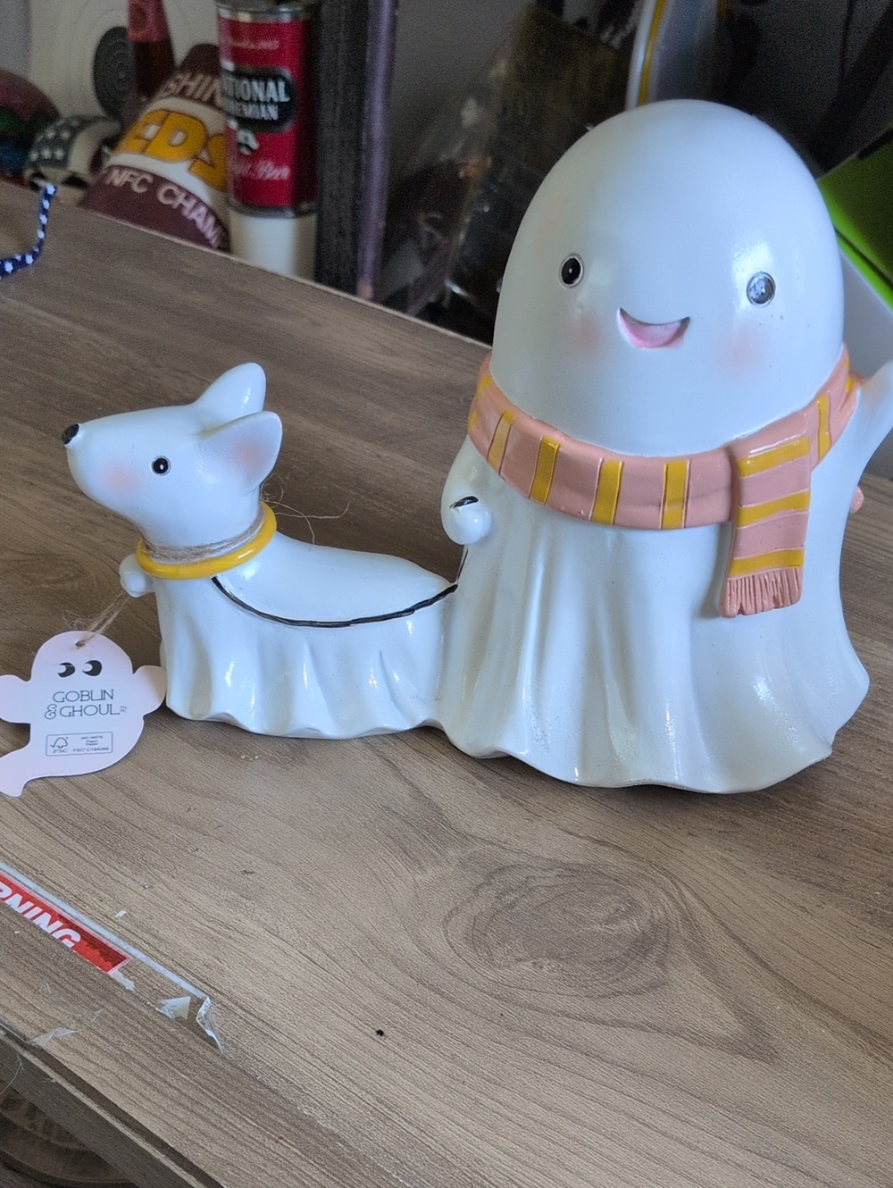 White Ghost with Dog Figurine - Decorative Home Accent Nwt